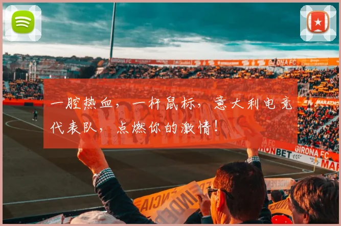 一腔热血,一杆鼠标,意大利电竞代表队,点燃你的激情!